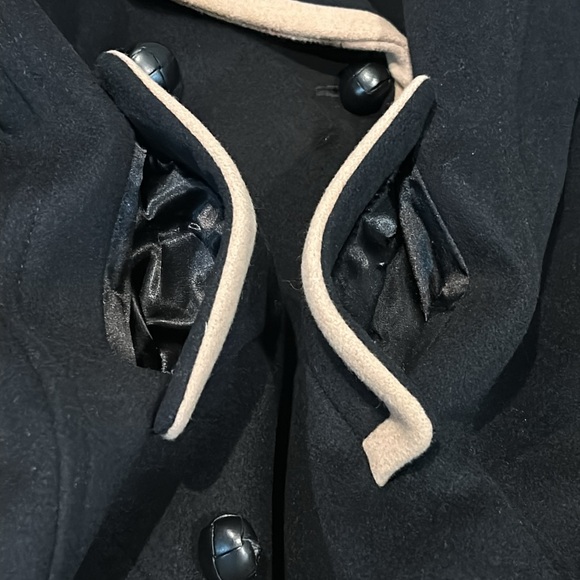 J. Crew Nello Gori Wool Peacoat Black Tan Trimmed size 12 - Picture 8 of 17